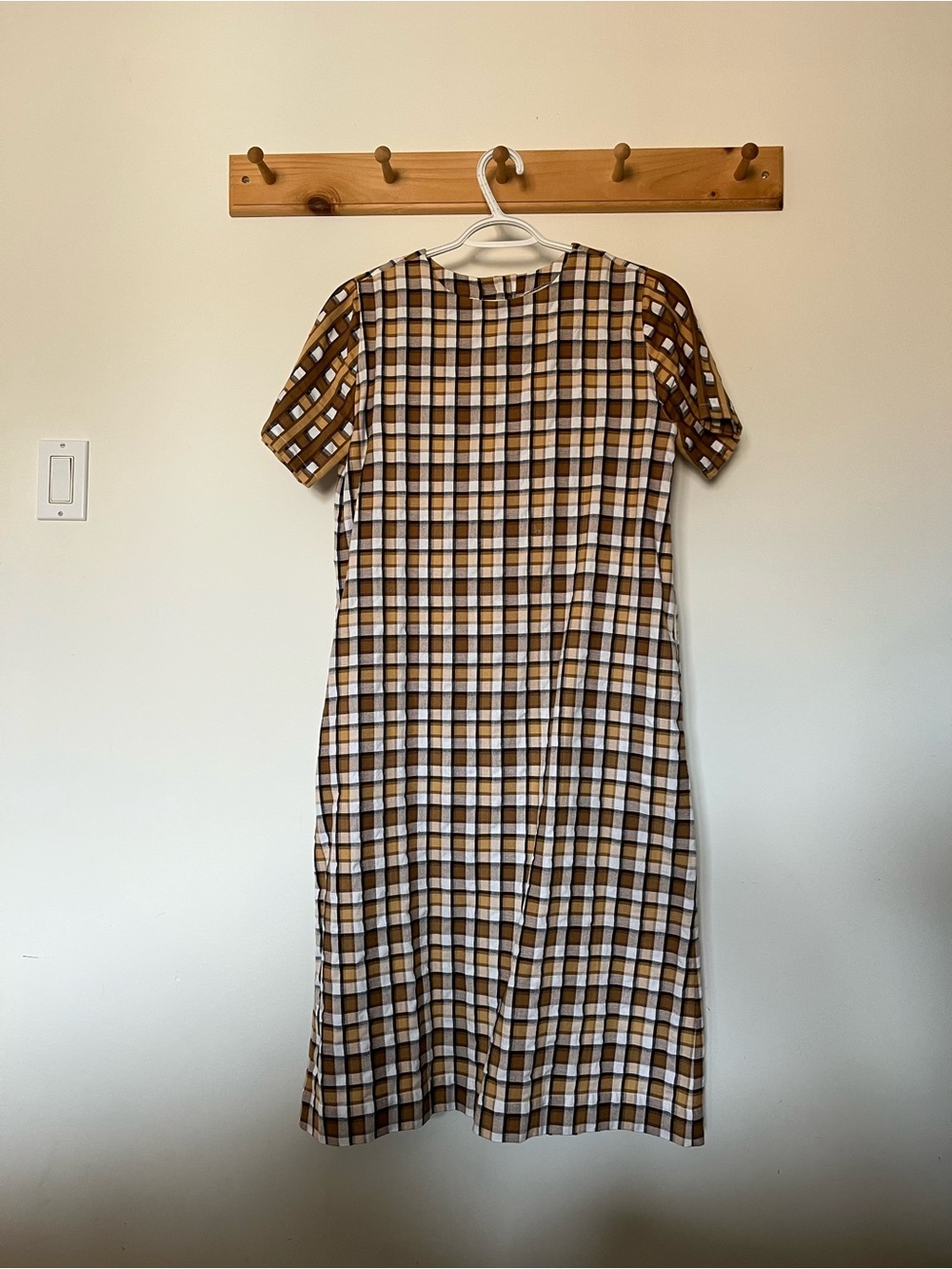 Ace & Jig Brown and White Plaid Midi Dress